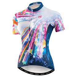 Mountainbike-Jersey-Shirts der Radfahren Jersey-Frauen Kurze Hülse Straße Fahrrad-Kleidung Pro-Team MTB übersteigt Sommer-Kleidung Multi Größe L von Weimostar