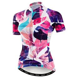 Mountainbike-Jersey-Shirts der Radfahren Jersey-Frauen Kurze Hülse Straße Fahrrad-Kleidung Pro-Team MTB übersteigt Sommer-Kleidung Pink Lila Größe S von Weimostar