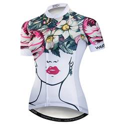 Radfahren Jersey Frauen Mountainbike Jersey Shirts Kurzarm Rennrad Kleidung aus Tür Sport MTB Kleidung Sommer tragen Mädchen weiß Größe L von Weimostar