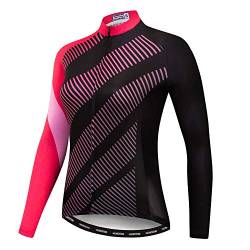 Radfahren Langarm Jersey Frauen Mountainbike Jersey Shirts Lange Rennrad Kleidung MTB Tops Sportbekleidung Pink Schwarz Größe M von Weimostar