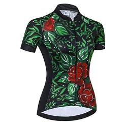 Radtrikot Damen Radtrikot Reißverschluss Shirts Kurzarm MTB Tops Rennrad Bekleidung Sommer Rennrad Bluse für Damen Damen Schnelltrocknend Rot Grün Größe S von Weimostar