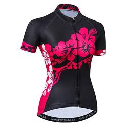 Radtrikot Frauen Fahrrad Trikot MTB Trikot Tops für Frau Damen Radtrikot Pro Team Mountain Road Trikot Kurzarm Renn Hemden atmungsaktiv Sommer Kleidung schwarz Größe M von Weimostar