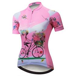 Radtrikot Frauen Mountain Bike Trikot Shirts Kurzarm Rennrad Kleidung MTB Tops Sommer Sommer Kleidung Reiten Pink Größe L von Weimostar