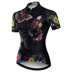 Radtrikot Frauen Mountain Bike Trikot Shirts Kurzarm Rennrad Kleidung MTB Tops Sommer Sommer Kleidung Schmetterling schwarz Größe L von Weimostar