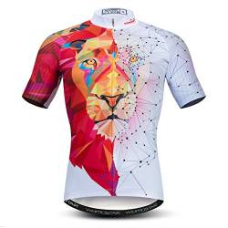 Radtrikot Herren MTB Trikot Reißverschluss Kurzarm Biker Tops Mountain Road Bekleidung Fahrrad Shirts Jacke Sommer Pro Team Rennrad Trikot für Herren Atmungsaktiv Schnelltrocknend weiß Rot Größe XXL von Weimostar