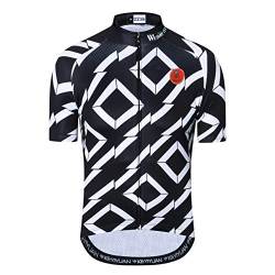 Radtrikot Männer Fahrrad Top Kurzarm MTB Shirt Reißverschluss Mountain Road Kleidung Fahrrad Sommer Team Sport Reiten Rennrad Trikot schnell trocken schwarz weiß XL von Weimostar