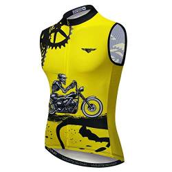 Radtrikot Männer Fahrrad ärmellose Fahrradweste Rennradbekleidung Reiten Rennen MTB Shirt Mountain Reiten Sport Top gelb L. von Weimostar