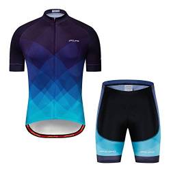 Radtrikot Shorts Set Herren Bike Top Anzug Full Zip Cycle Shirt Rennrad Reiten MTB Mountainbekleidung Lila M von Weimostar