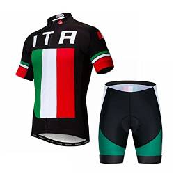 Radtrikot Shorts Set gefüttert Herren Fahrrad Top Anzug Shirt Rennrad Bekleidung MTB Mountain Outfits Italien XL von Weimostar