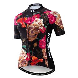 Weimostar Fahrradtrikot Damen-Fahrradoberteile Atmungsaktives Hemd Bergbekleidung Fahrradoberteil MTB Road Jersey Kurzarm Sommerradtrikotrennen schwarz L. von Weimostar