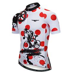 Weimostar Radfahren Jersey Herren MTB Jersey Kurzarm Bike Jersey Reißverschluss Mountain Road Bekleidung Fahrrad-Oberteile Pro Team Sport Laufrad Jersey für Männer männlich rot Größe L von Weimostar