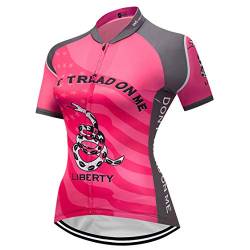 Weimostar Radtrikot Damen Fahrrad Trikot Reißverschluss Fahrrad Hemd Kurzarm Rennradbekleidung Pro Team Racing MTB Top für Damen Damen Racing Bergkleidung Sommer pink grau XXXL von Weimostar