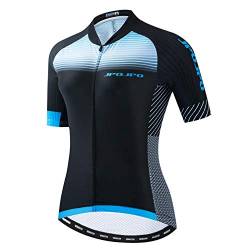 Weimostar Radtrikot Damen Fahrrad Trikot voller Reißverschluss Fahrrad Hemd Kurzarm Rennrad Kleidung Reiten Rennen MTB Top Kleidung für Damen Damen Bergsport Top Sommer schwarz blau Größe S. von Weimostar