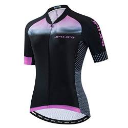 Weimostar Radtrikot Damen Fahrrad Trikot voller Reißverschluss Fahrrad Hemd Kurzarm Rennrad Kleidung Reiten Rennen MTB Top Kleidung für Damen Damen Bergsport Top Sommer schwarz rosa Größe M. von Weimostar