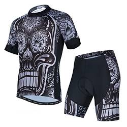 Weimostar Radtrikot Shorts Set Herren Fahrrad Top Anzug Rennrad Bekleidung MTB Mountain Sommer Bluse Outfits Totenkopf XXL von Weimostar