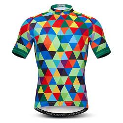 weimostar Grid Herren Radtrikot Kurzarm Bike Shirts mit 3 Taschen reflektierend von Weimostar