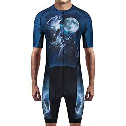 weimostar Triathlontrikot für Herren, einteilig, kurzärmlig, mit Taschen, Trisuits zum Laufen Gr. XL, Jp8016 von Weimostar