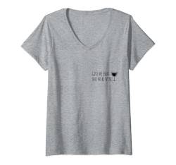 Damen Give me Baby one more wine Vino Wein 90er Weinliebhaber T-Shirt mit V-Ausschnitt von Wein trinken lustige Weinsprüche Weißwein Rotwein