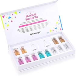 BB Facial Glow Starter Kit für Microneedling, Flüssiges Fundament Semi Permanent Pigments Whitening Concealer, BB Color Serum Hyaluronsäure Ampulle Feuchtigkeitsspendend Anti-Aging 8MLx12PCS von Weixinbuy