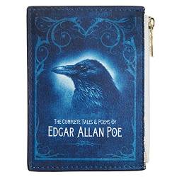 Edgar Allan Poe buchinspiriertes Portemonnaie mit Rundum-Reißverschluss für Literaturliebhaber von Well Read - Veganes Kunstleder Clutch Geldbörse Damen von Well Read