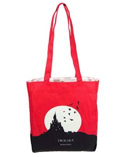 Well Read Dracula Schultertasche für Literaturliebhaber - Wiederverwendbare Tragetasche für Damen Buchfreunde von Well Read