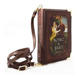 Well Read Romeo und Julia Handtasche Braun für Literaturliebhaber - Handtasche Damen Umhängetasche für Bücherfreunde von Well Read