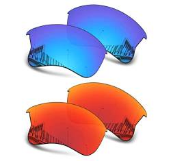 Well-aimed Ersatzgläser kompatibel mit Oakley Flak Jacket XLJ Sonnenbrille – Vorteilspack 204, Blaues Iridium + rotes Iridium, Einheitsgröße von Well-aimed
