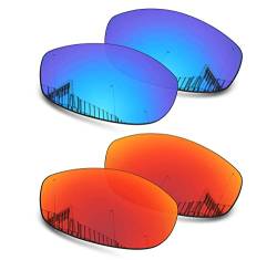 Well-aimed Ersatzgläser kompatibel mit Oakley Tightrope OO4040 Sonnenbrillen - Vorteilspack 204, Blaues Iridium + rotes Iridium, Einheitsgröße von Well-aimed