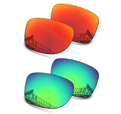 Well-aimed Ersatzlinsen, kompatibel mit Oakley Gauge 8 L OO4124-62 mm Sonnenbrillen – Vorteilspack 206, Rotes Iridium + grünes Iridium, Einheitsgröße von Well-aimed