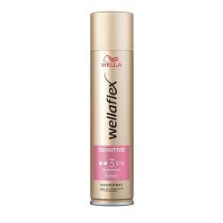 Wellaflex Sensitive Haarspray für Frauen | Bis zu 48 Std. starker Halt | Parfümfrei | Sanft zur Kopfhaut, dermatologisch getestet | Vegane Formel | Haltegrad 3 | 250ml von Wellaflex
