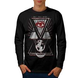 Wellcoda Auge Dreieck Männer Langarm T-Shirt Welt Pyramide Grafikdesign von Wellcoda