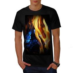 Wellcoda Kamin Heiß Feuer Natur Männer T-Shirt, Verbrennung  Grafikdesign gedruckt Tee von Wellcoda