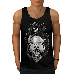 Wellcoda Komisch Tauchen Sport Schädel Männer Tank Top Schnorcheln Aktives Sport-Shirt von Wellcoda