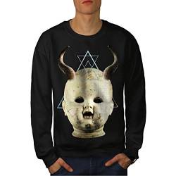 Wellcoda Teufel Gote Satan Grusel Männer Sweatshirt Dunkel Lässiger Pullover von Wellcoda