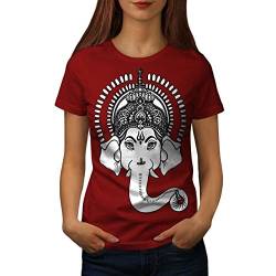 Wellcoda indisch Kunst Ganesha Frau T-Shirt Hindu-  Lässiges Design Bedrucktes T-Shirt von Wellcoda