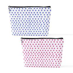 Wenboco Preppy Stuff Preppy Make-up-Tasche, adrette Geschenke für Frauen, beste Muttertag, Herztasche, adrette Kosmetiktasche, Reisetasche, 2 Stück, Mehrfarbig 0885, 9.7 x 7.1 inches von Wenboco