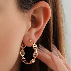 Wendalern Boho Kreis Tropfen Ohrringe Gold Geometrische Ohrringe Hohle Runde Creolen Metall Ausschnitt Creolen Schmuck für Frauen und Mädchen von Wendalern