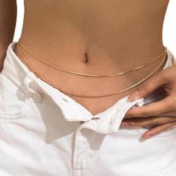 Wendalern Geschichtet Taille Kette Für Frauen Gold Schlange Bauch Kette Sexy Bikini Körper Kette Sommer Strand Taille Kette Gürtel Runde Schlange Kette Körper Party Prom Körper Zubehör Schmuck von Wendalern