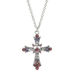 Wendalern Gothic Diamant-Kreuz-Halskette Zierlich Rosa Kristall-Kreuz-Halskette Punk Eingelegt Zirkon Kreuz Choker Halskette Vintage Religiösen Kreuz Anhänger Halskette Y2k Schmuck Für Frauen Mädchen von Wendalern