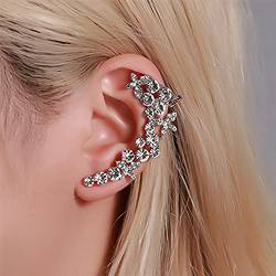 Wendalern Ohrclip Ohrring Kubischer Zirkonia Strass Vierblättriges Kleeblatt Ohrstecker Krabbler Ohrring Cz Cluster Ohrmanschette Wickel Ohrring Ohrstecker Ohrstecker Ohrjacken Schmuck Für Damen von Wendalern