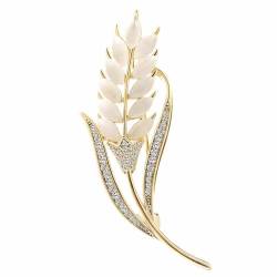 Wendalern Strass Weizen Ohr Brosche Pin Gold Opal Weizen Korsage Brosche Elegant Pflanze Blume Brust Brosche Hochzeit Braut Bankett Dekoration Schmuck Für Frauen Mädchen von Wendalern