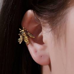 Wendalern Winzige Bienen Ohrmanschetten Ohrringe Honeybee Ohrclips Gold Clip on Ear Cuff Ohrring Biene Knorpel Ohrringe Schmuck für Frauen und Mädchen von Wendalern