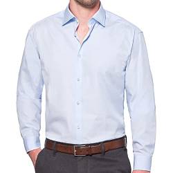 Wendler Hemd Herren Regular Fit I Premium Herren Hemd Langarm Regular Fit I Gr.42 I Business-Hemd mit Kent-Kragen aus 100% Baumwolle I Hochwertige Herren-Bekleidung I Made in Europe I Blau von Wendler