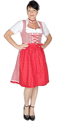 10837 Wenger Dirndl Zoe 60er rot weiß karo Size 46 von Wenger Austria