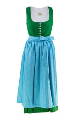 Wenger "Denise" Damen Dirndl Grösse 36/2-tlg Trachtenkleid Midi, Schürze Wenger Austrian Style in grün hellblau von Wenger Austria