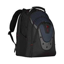 WENGER Ibex Laptop-Rucksack, Notebook bis 17 Zoll, Tablet bis 10 Zoll, 23 l, Damen Herren, Business Uni Schule Reisen, Schwarz/Blau von Wenger