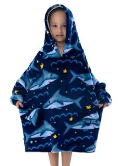 Übergroße Hoodie Blanket für Kleinkinder 2–6 Jahre, Junge Mädchen Sherpa Decken Sweatshirt mit Tasche, Süßes Warmer Pullover Tragbare Decke Eine Größe für Kindergartenkinder von Wenlia