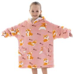 Übergroße Hoodie Blanket für Kleinkinder 2–6 Jahre, Junge Mädchen Sherpa Decken Sweatshirt mit Tasche, Süßes Warmer Pullover Tragbare Decke Eine Größe für Kindergartenkinder von Wenlia