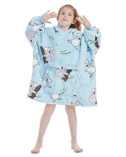 Wenlia Übergroße Hoodie Blanket für Kinder, Junge Mädchen Flanell Sweatshirt Decke Kuschelpullover, Warmer Pullover Tragbare Decke Eine Größe passt 6-10 Jahre alt von Wenlia