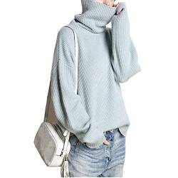 Frauen Neue High-Neck Kaschmir Pullover Herbst und Winter Mode Pullover (Hellblau, X-Large) von Wenwenma